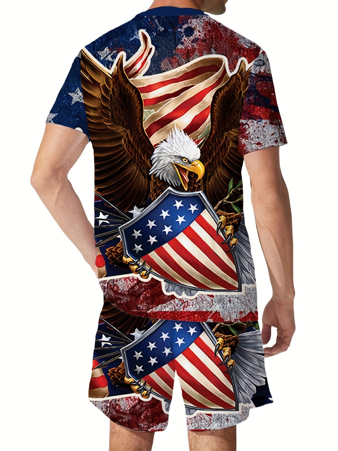 SZXZYGS Men's T Shirts Graphic Mens Summer Independence Day Fashion 3D  Digital Printing T Shirt Short Sleeve