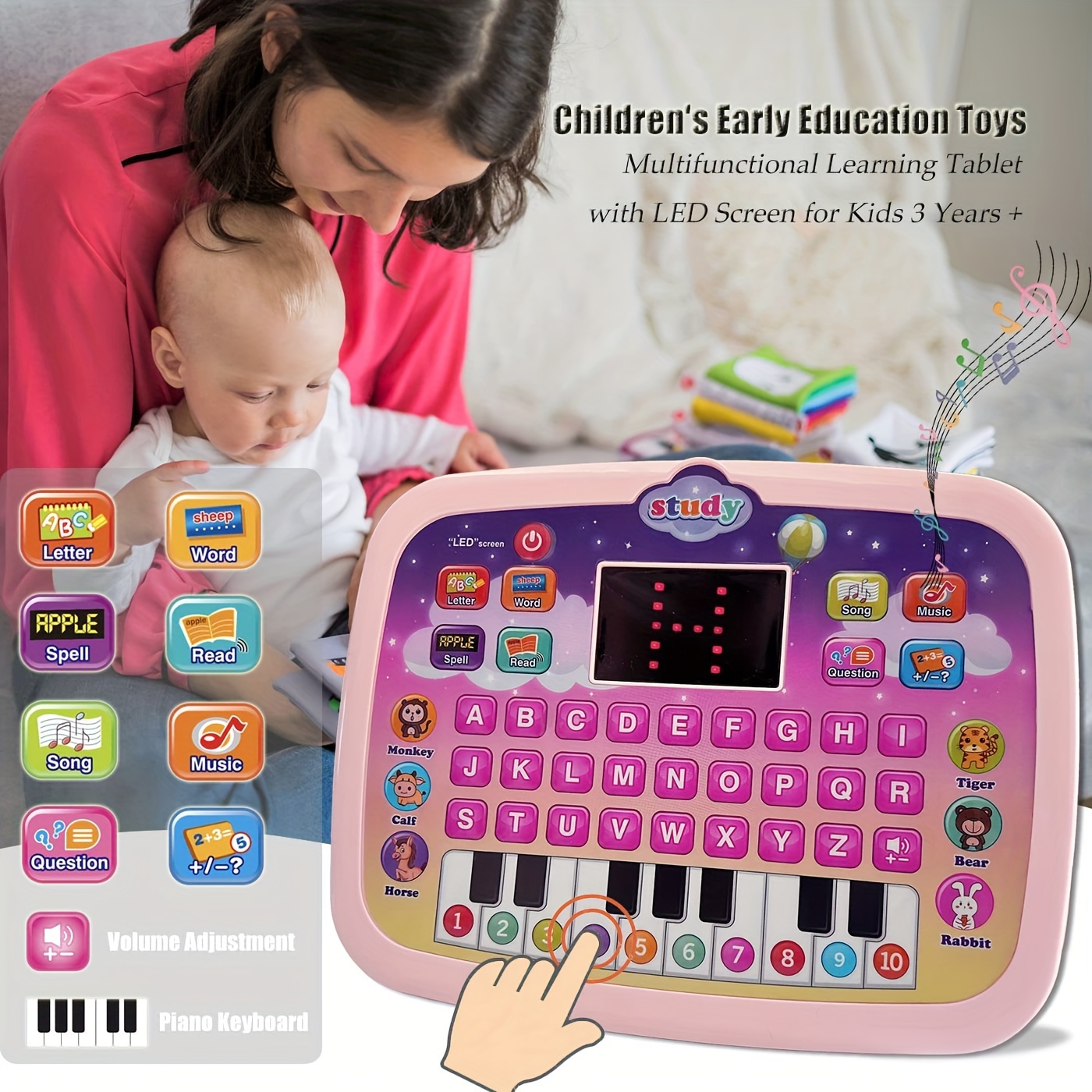 Tablet Bambini Pad Apprendimento Bambini Schermo Led Insegna