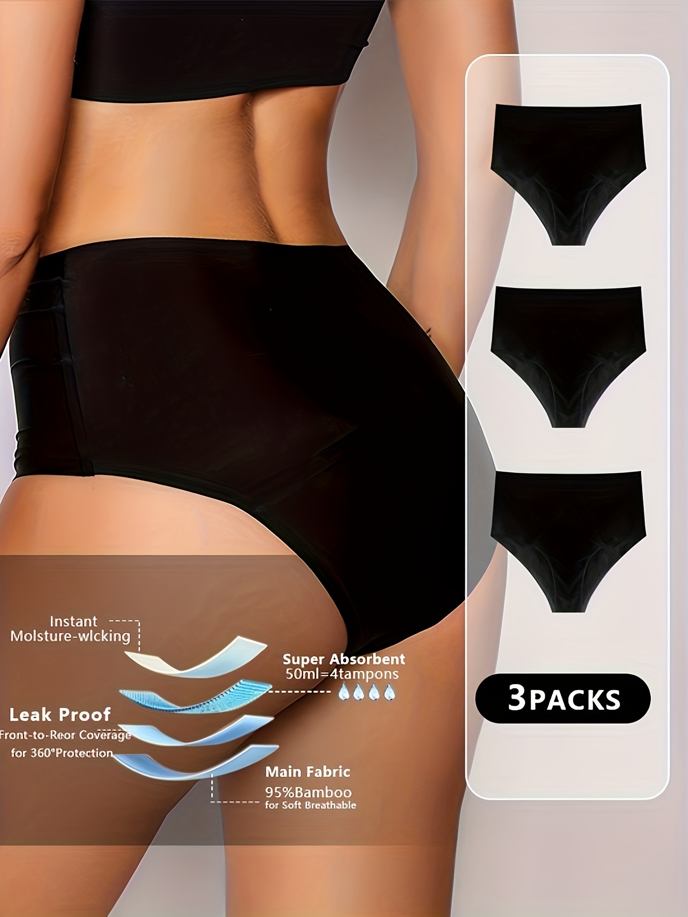 Menstrual Period Panties Comfy Breathable Anti leak Stretch - Temu Canada
