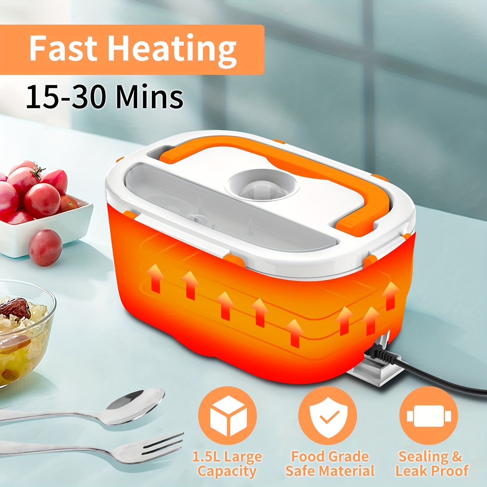 Electric Lunch Box Food Warmer,Portable Food Heater For Car & Home - Leak  Proof, Lunch Heating Microwave For Truckers With Removable Stainless Steel