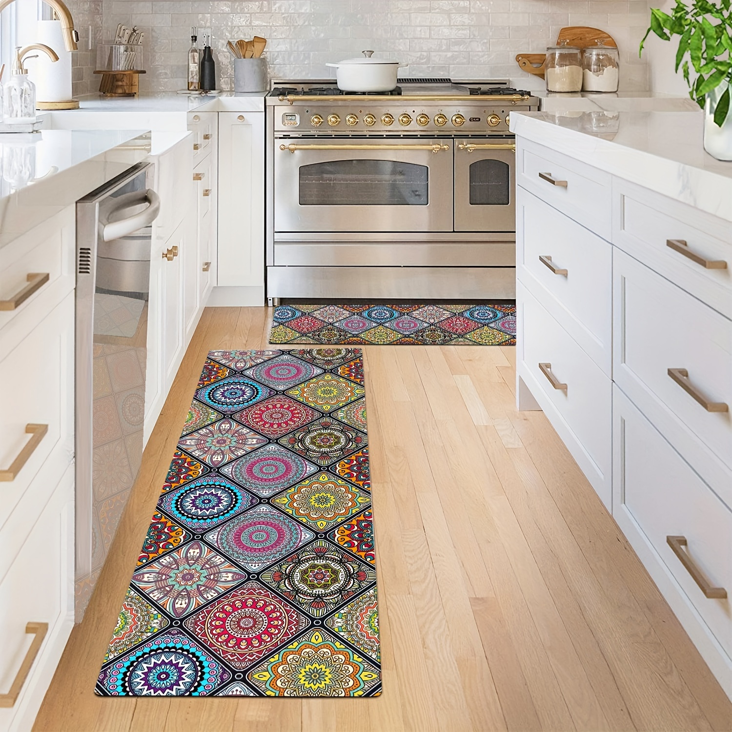 Vintage Boho Kitchen Floor Mat Non slip Oil proof Floor Mat - Temu