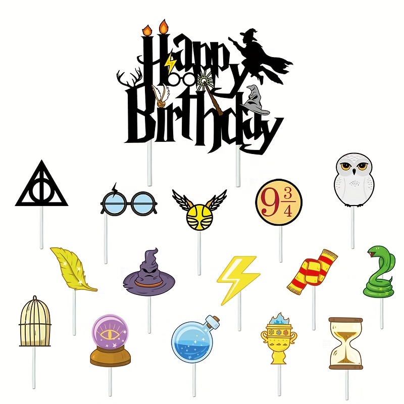 Happy Birthday Harry Potter Backdrop Background Birthday Party Decoration  Cake Table Banner Supplies