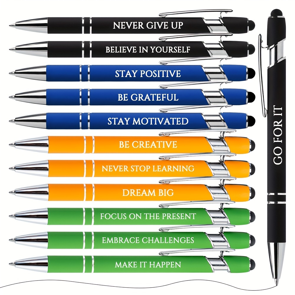 Inspirational Ballpoint Pens With Stylus Tip Office Quotes - Temu