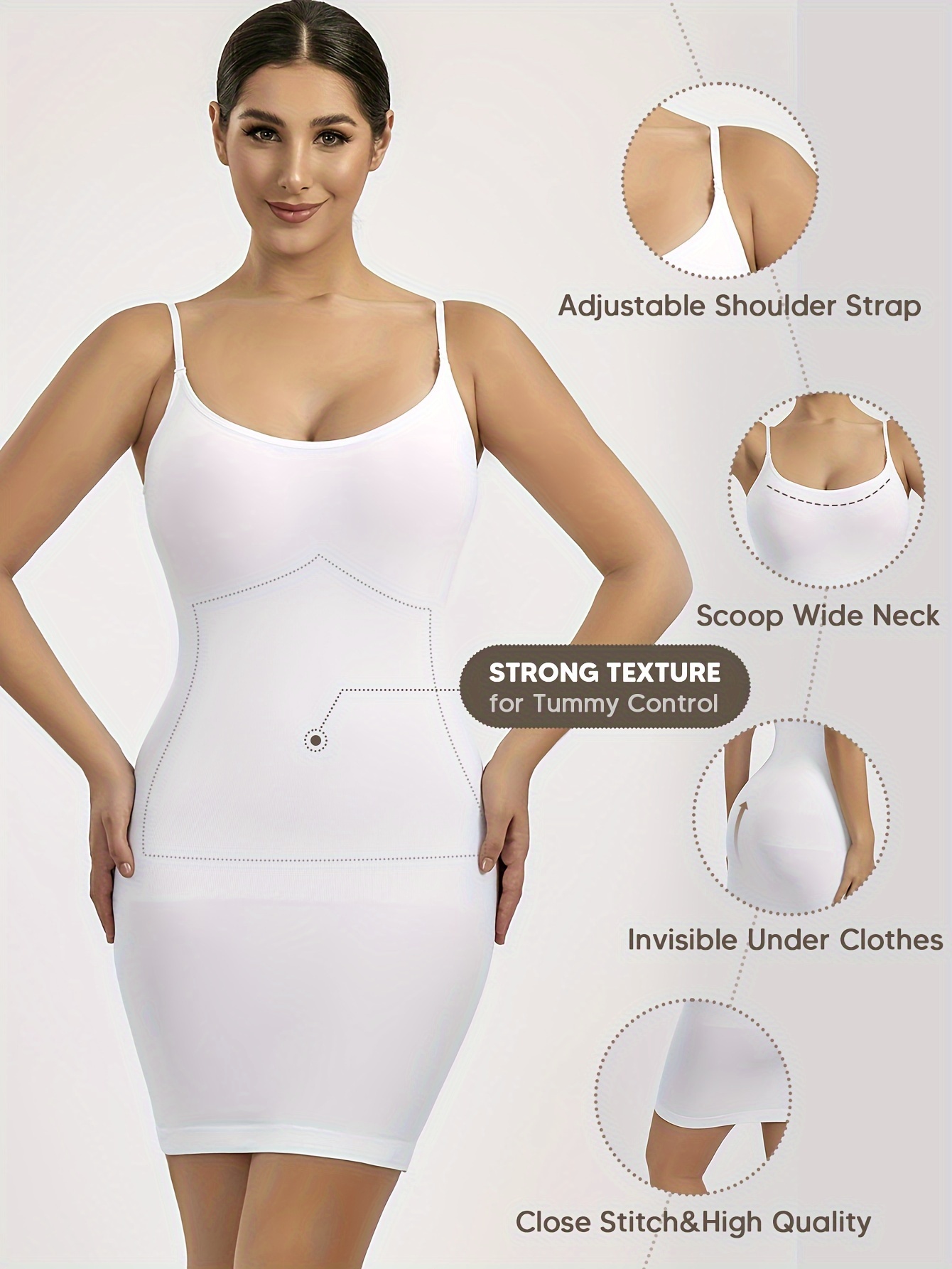 Seamless Shaping Slip Dress Tummy Control Slimming Body - Temu