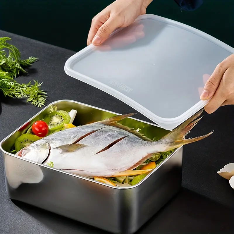 Rectangular Food Storage Containers For Fridge Stainless - Temu