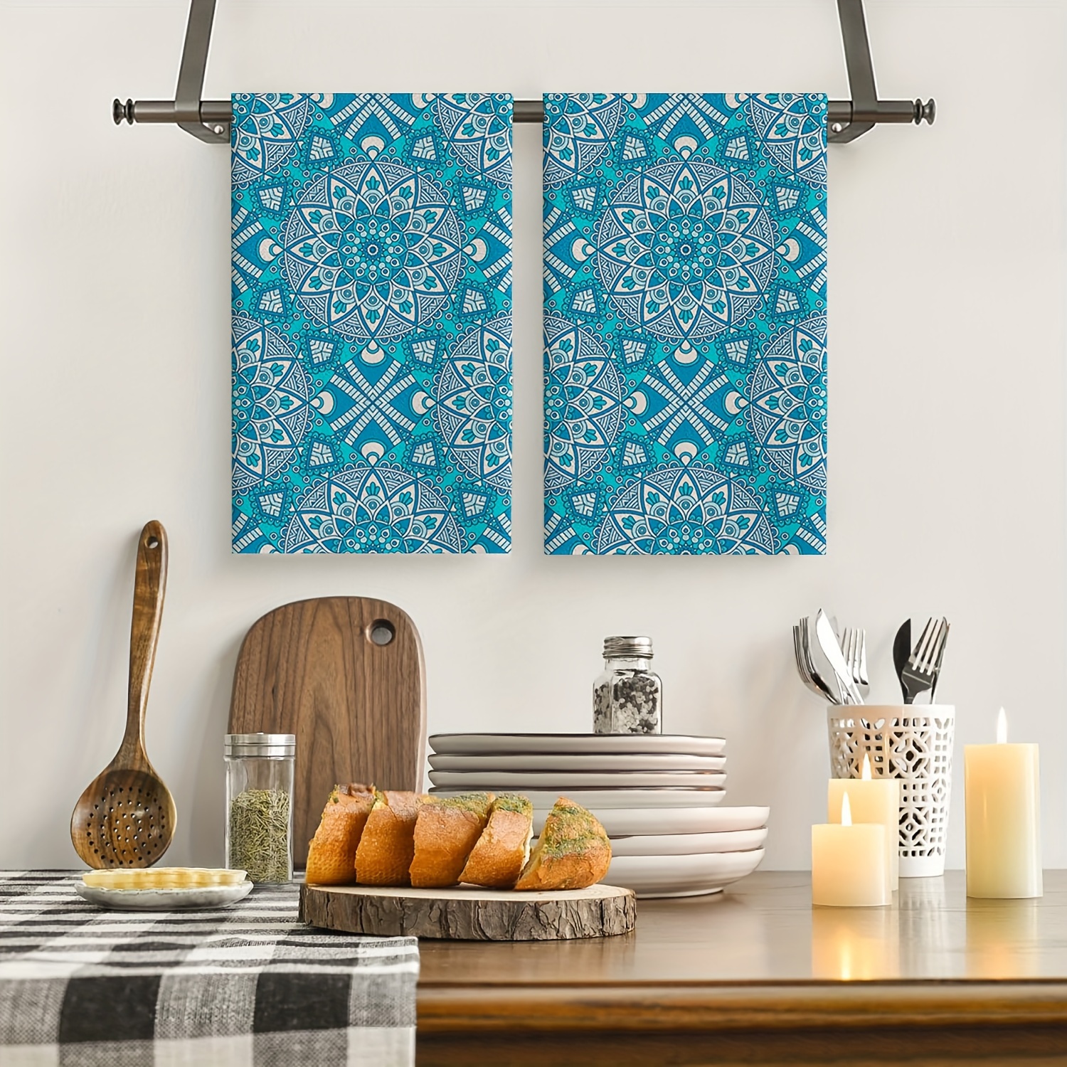 Boho Style Dish Towels Soft Absorbent Fingertip Towel - Temu