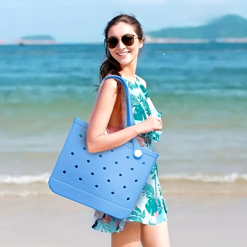 Oversized Rubber Beach Bag Waterproof EVA Portable Handbag Travel Bags with Holes  Tote Bag Women Handbag for Rubber Tote Bag Lightweight for  Beach,Gym,Swimming,Market,Red : .ca: Sports & Outdoors