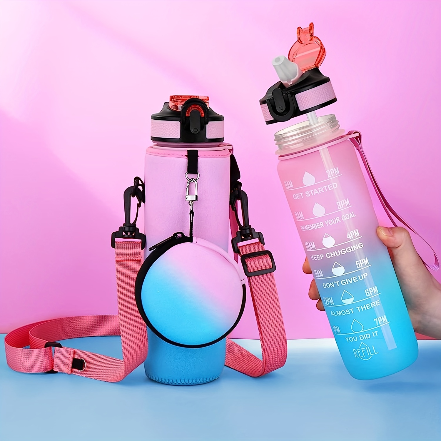 2PCS Water Bottle Holders, Water Bottle Carrier with Adjustable