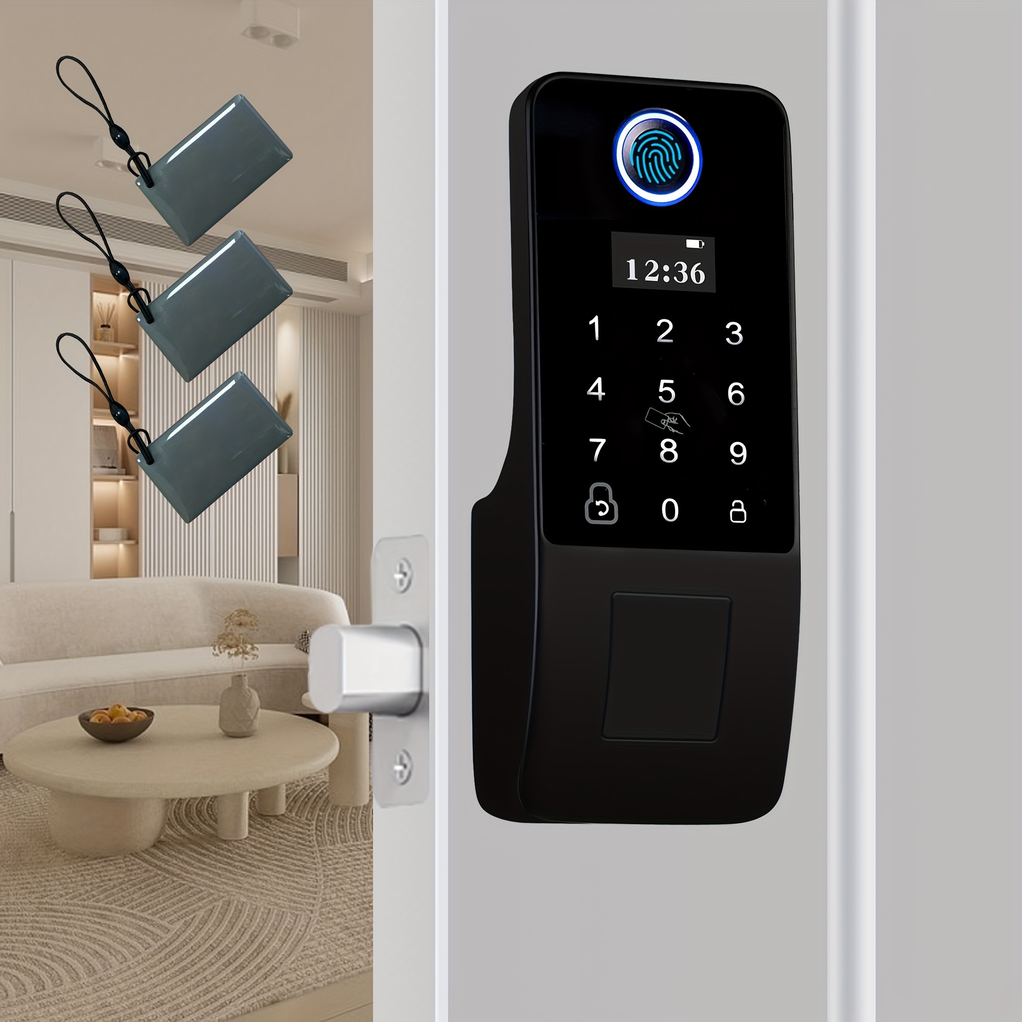 Wafu Wireless Keyless Entry Door Lock Smart Invisible - Temu