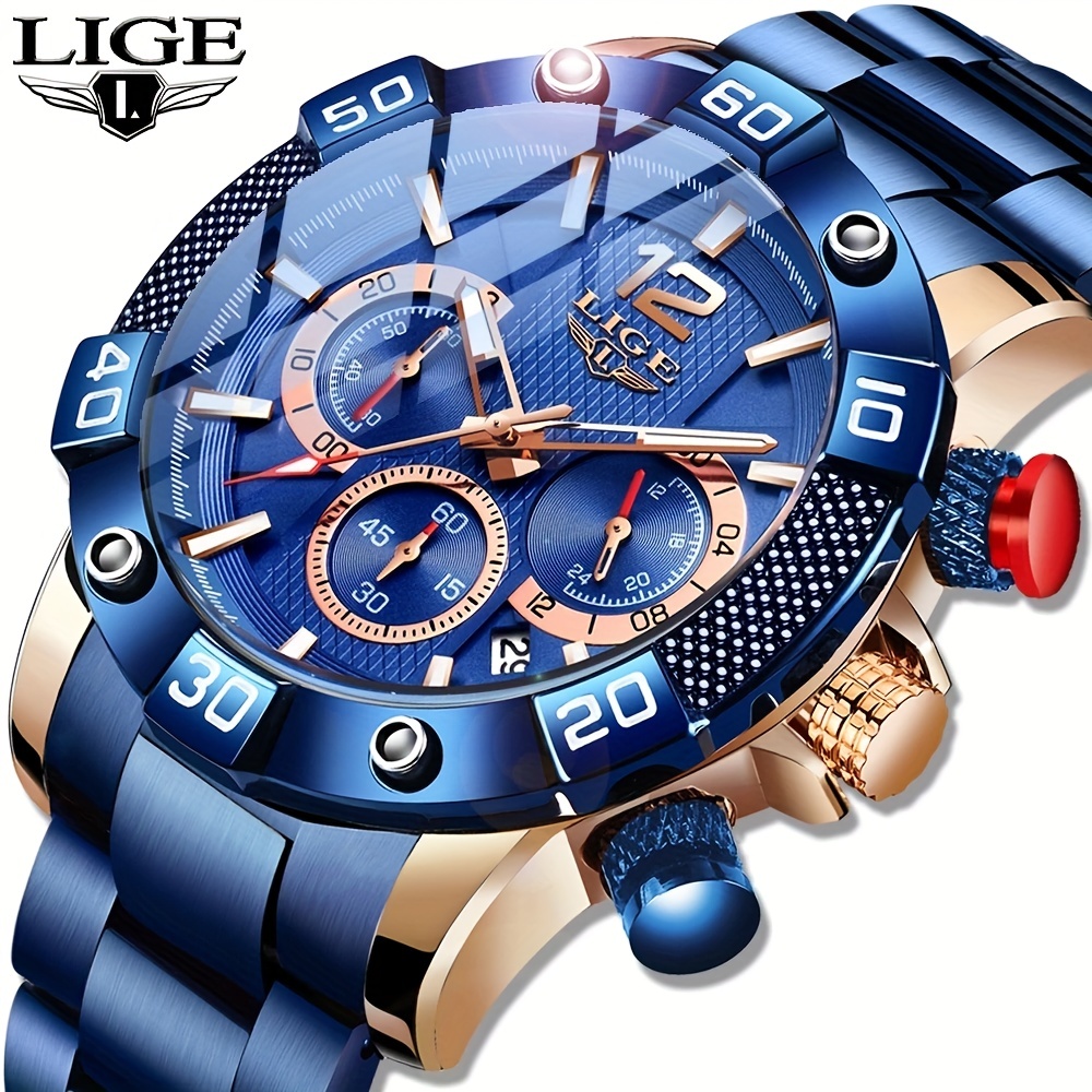 Reloj Deportivo LIGE Hombre, Elegante, De alta Calidad Superior, Marca de  lujo