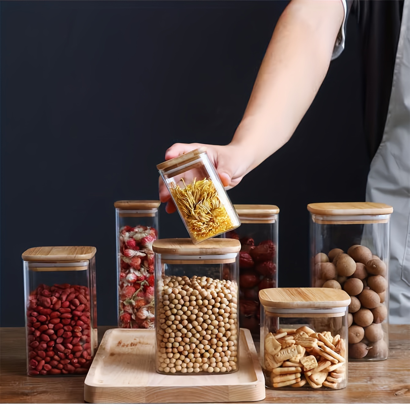 Glass Jars Airtight Lids Candy Jars Lids Food Storage - Temu