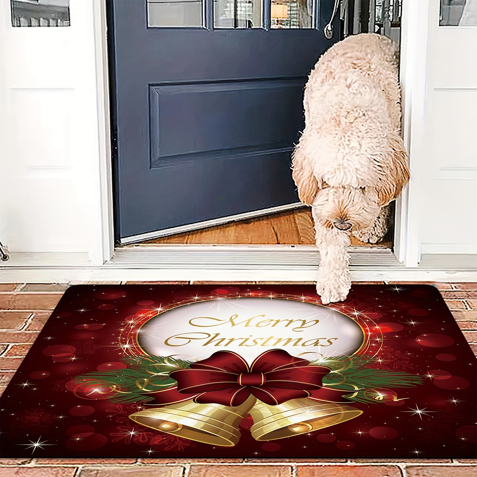  Christmas Indoor Doormat,Front Back Door Mats with Non