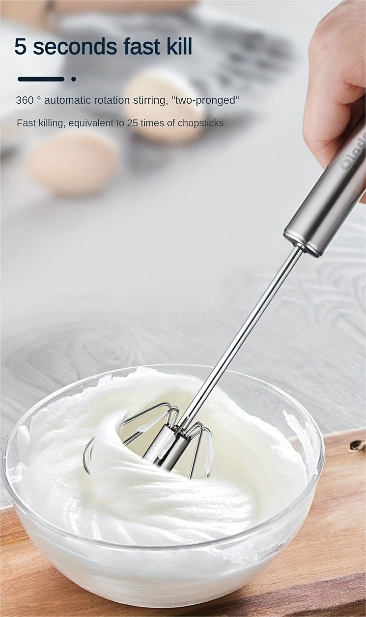 Stainless Steel Whisk Household Press Rotating Egg Beater - Temu