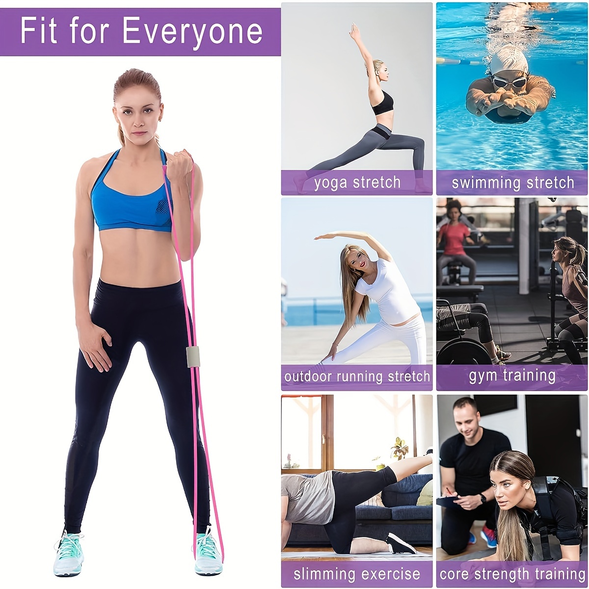 Pilates Yoga Elastic Resistance Bands Exercise Stretch Flex - Temu
