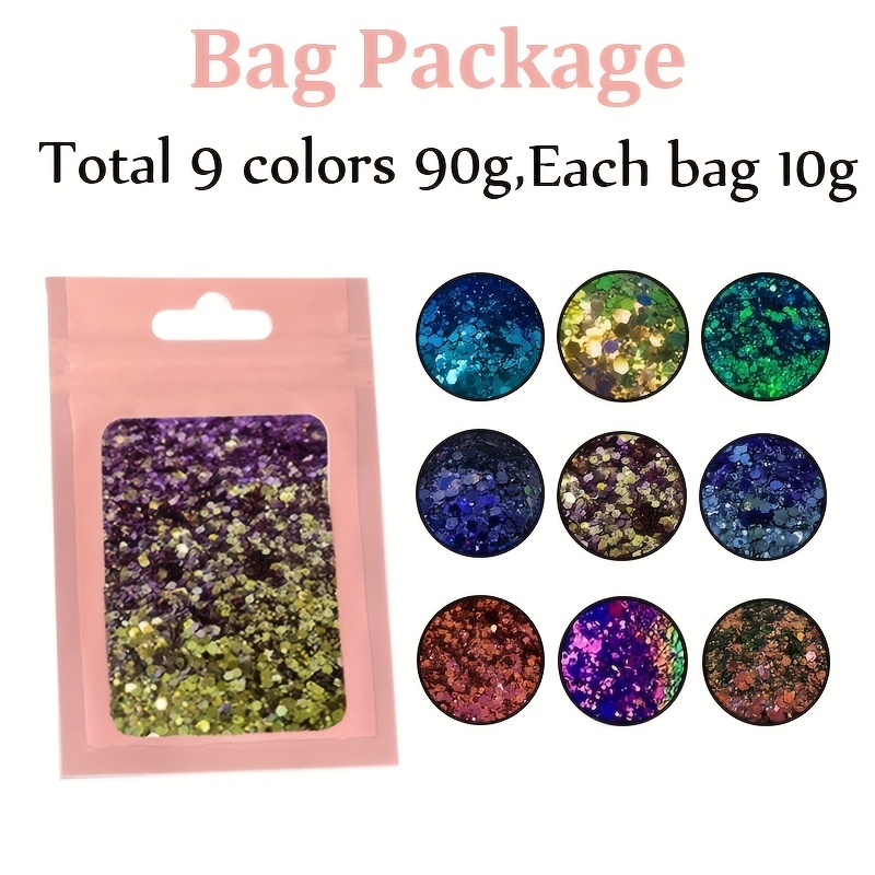 Purple Black Chunky Glitter Chunky Glitter Mix 100g 3.5oz Festival Glitter