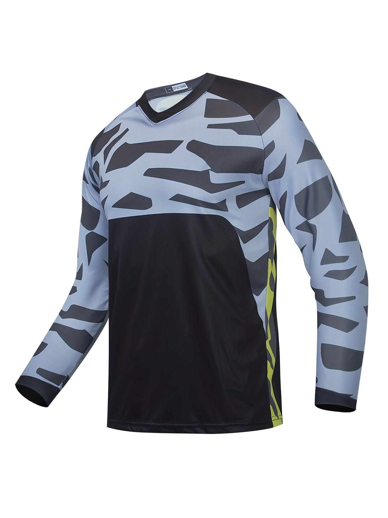 mens upf 50 sun protection rash guard quick dry color block pattern long sleeve rash guard for fishing hiking outdoor grey 0