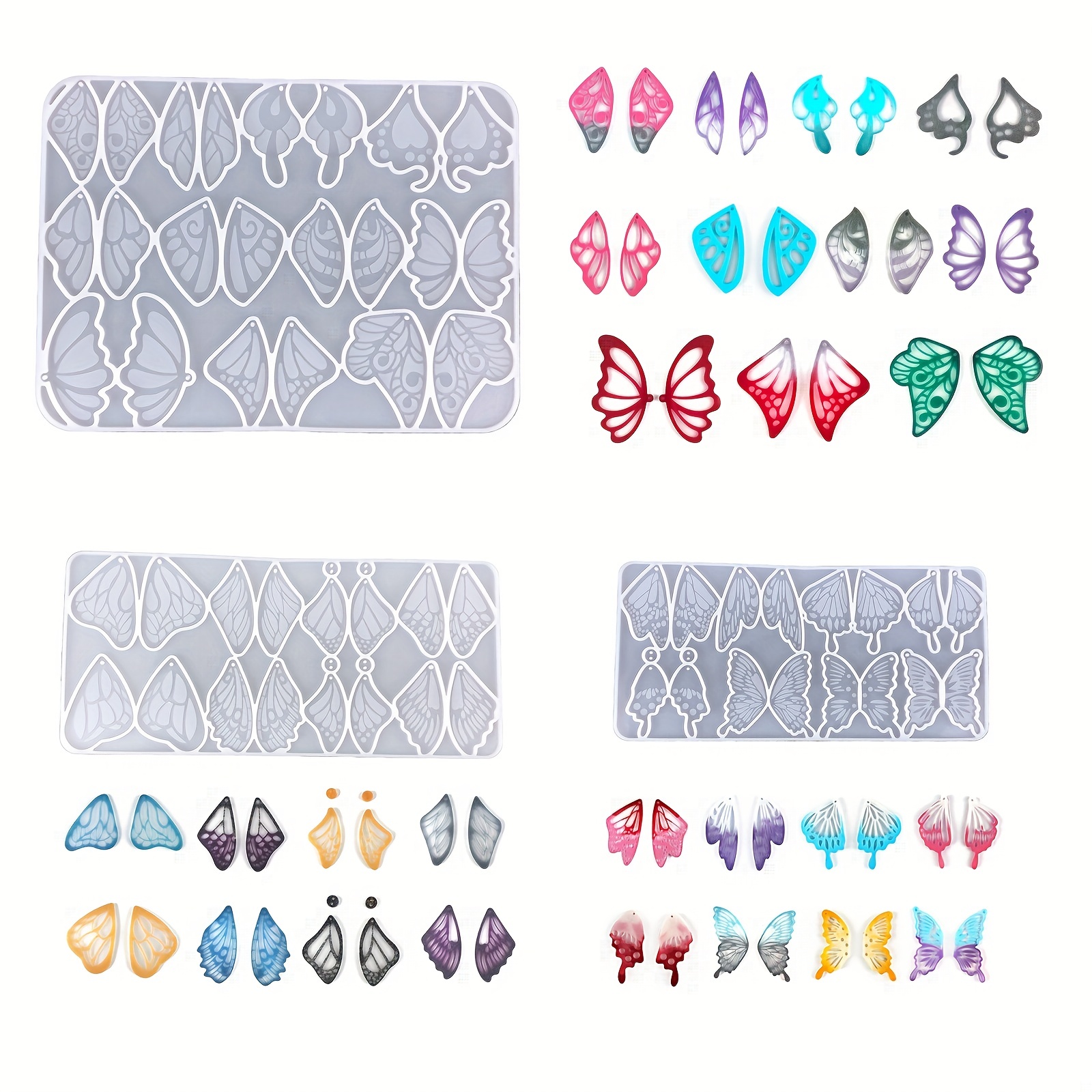 

Butterfly Wings Set Pendants Earring Silicone Mould Diy Jewelry Pendant Epoxy Resin Molds With Hanging Holes For Earrings Keychain Making Silicone Mold Diy Making Baking Tool