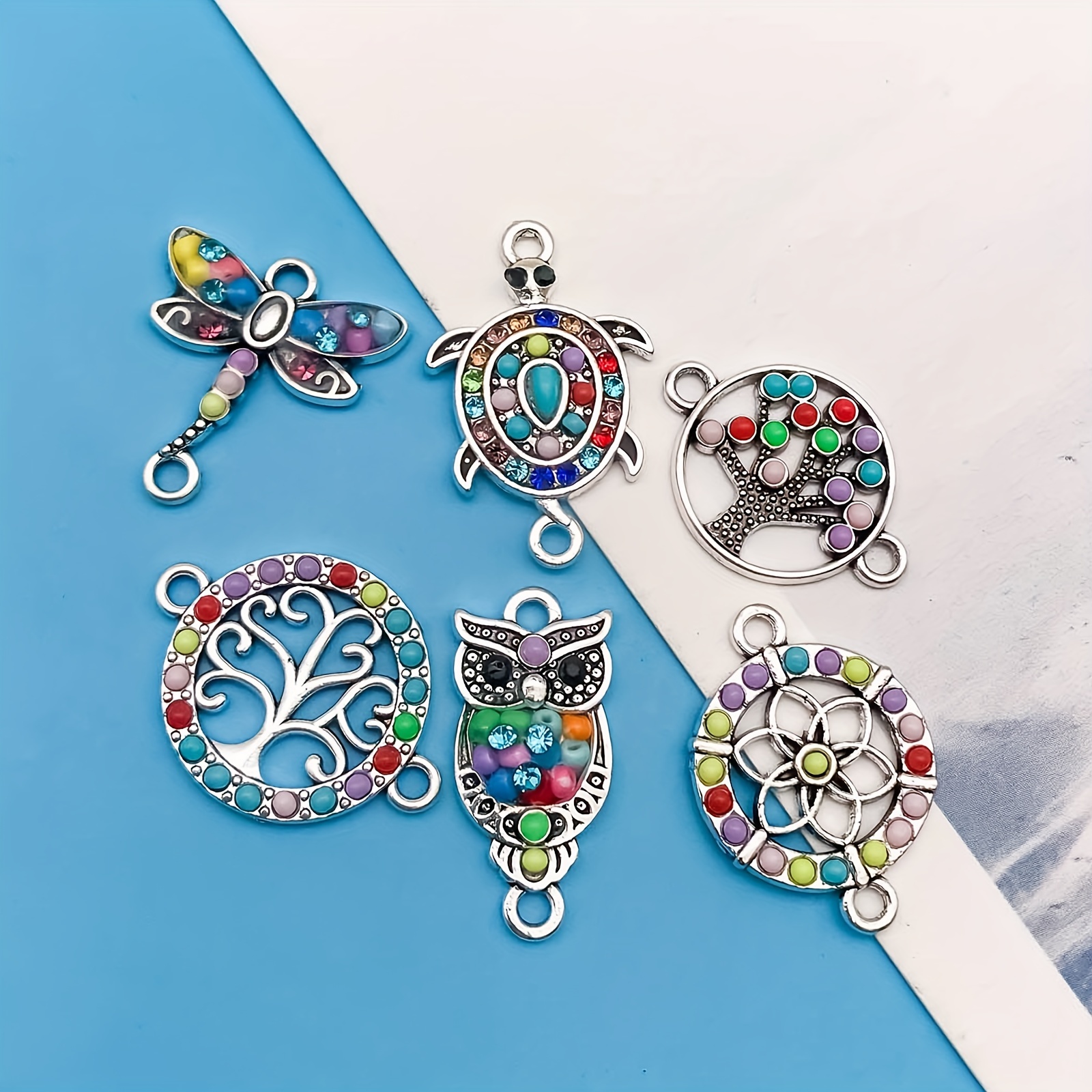 Zinc Alloy Colorful Animal Tree Style Small Pendants Charms - Temu