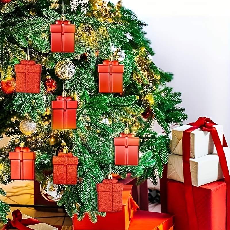 Mini Christmas Ornaments Handwork Gift Box Xmas Tree - Temu