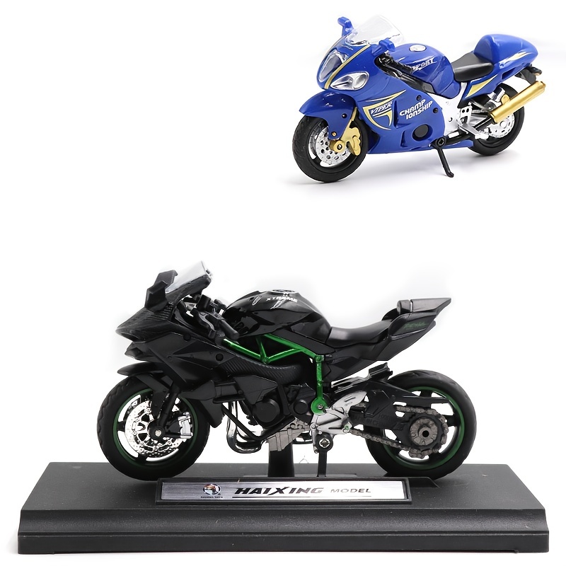 Modelo de motocicleta de aleación azul 1/18, colección de juguetes de  motocicleta con caja de presentación, longitud de motocicleta 4.5 Yotijar  Muebles para el hogar