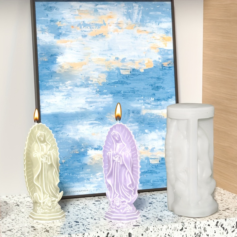 3D Candle Mold Religious Buddhism Faith Prayer DIY Handmade Gypsum