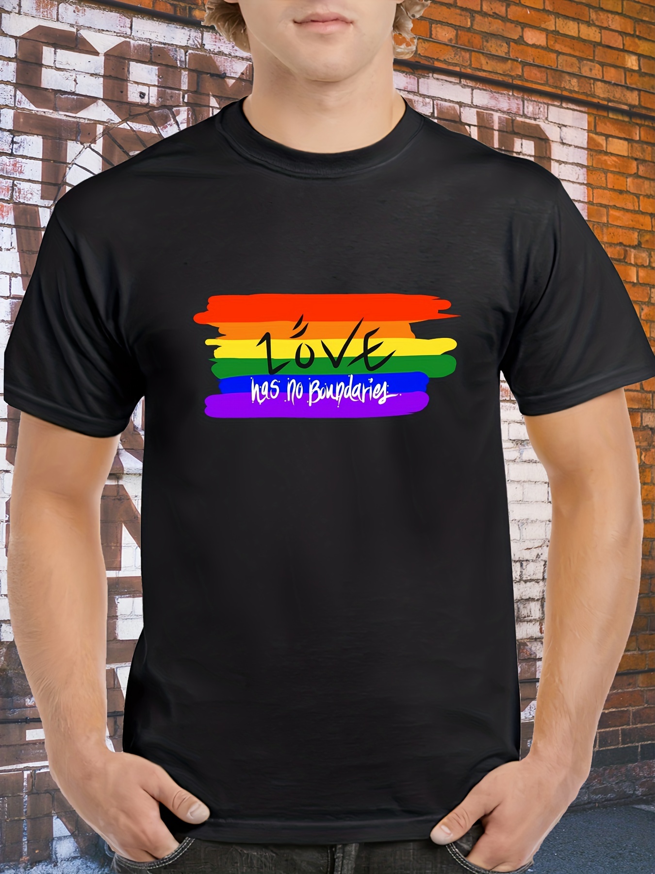 Love No Boundaries Print Men's Rainbow Series Graphic Design