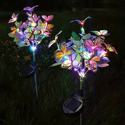 1pc 2pcs tree light outdoor yard decoration lawn ground insert light colorful light simulation flower light
