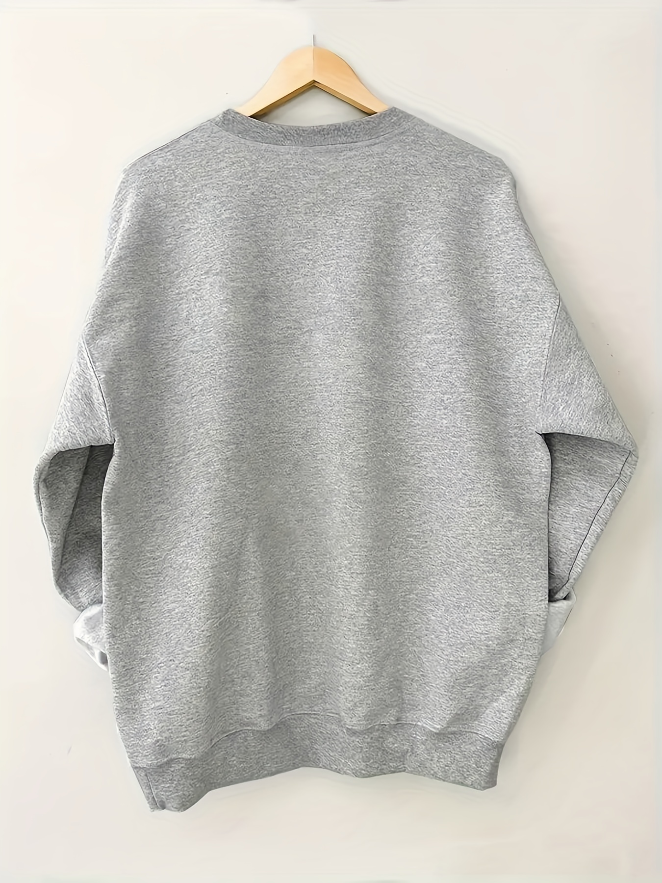 letter print sweatshirt casual long sleeve crew neck sweatshirt womens clothing details 1