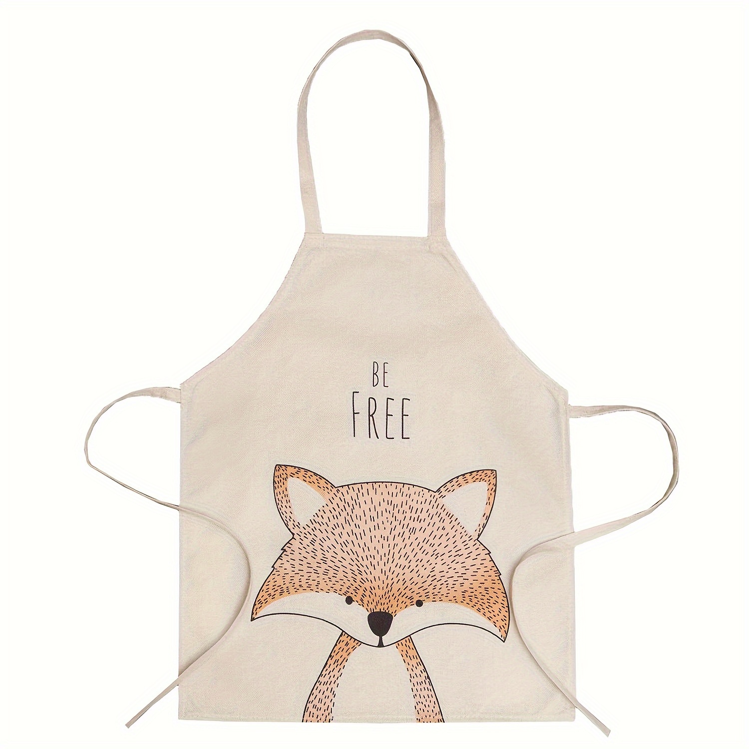 Linen Apron, Unique Cartoon Animal Pattern Aprons, Cartoon Cooking