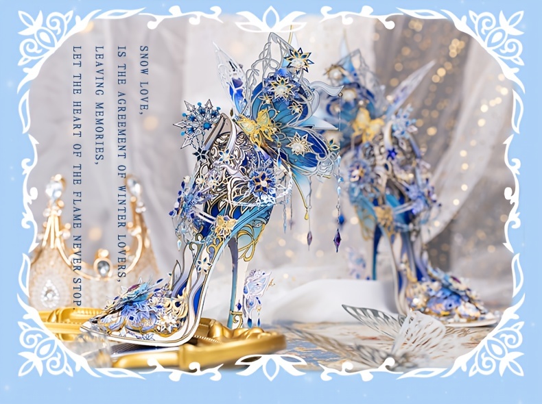 mu magic crystal shoe 3d metal puzzle diy kit handcrafted model for ages 14 unique collectible details 5