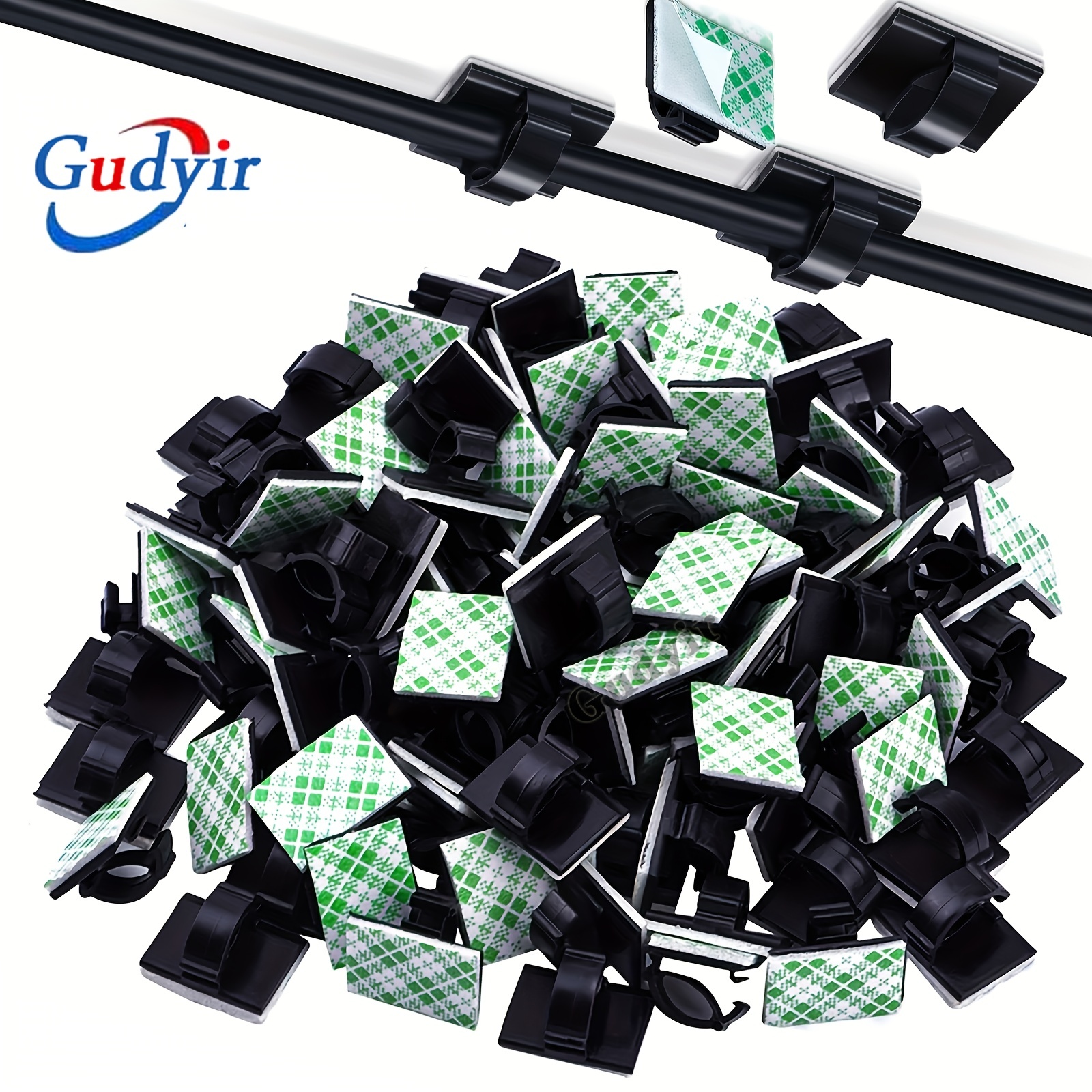 50pcs Adhesive Cable Clips Wire Clips for Car Office Home