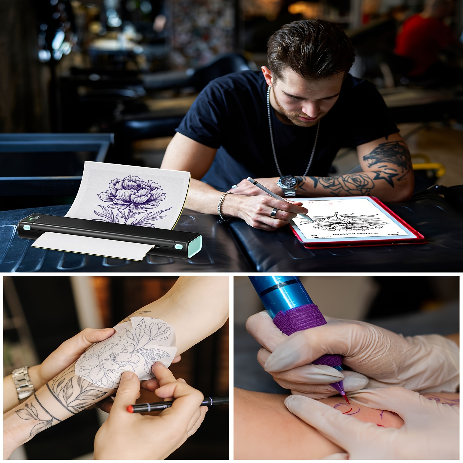 Impresora de plantillas de tatuaje Máquina de transferencia térmica de  tatuajes Impresora de tatuajes Máquina de plantillas térmicas Impresora de