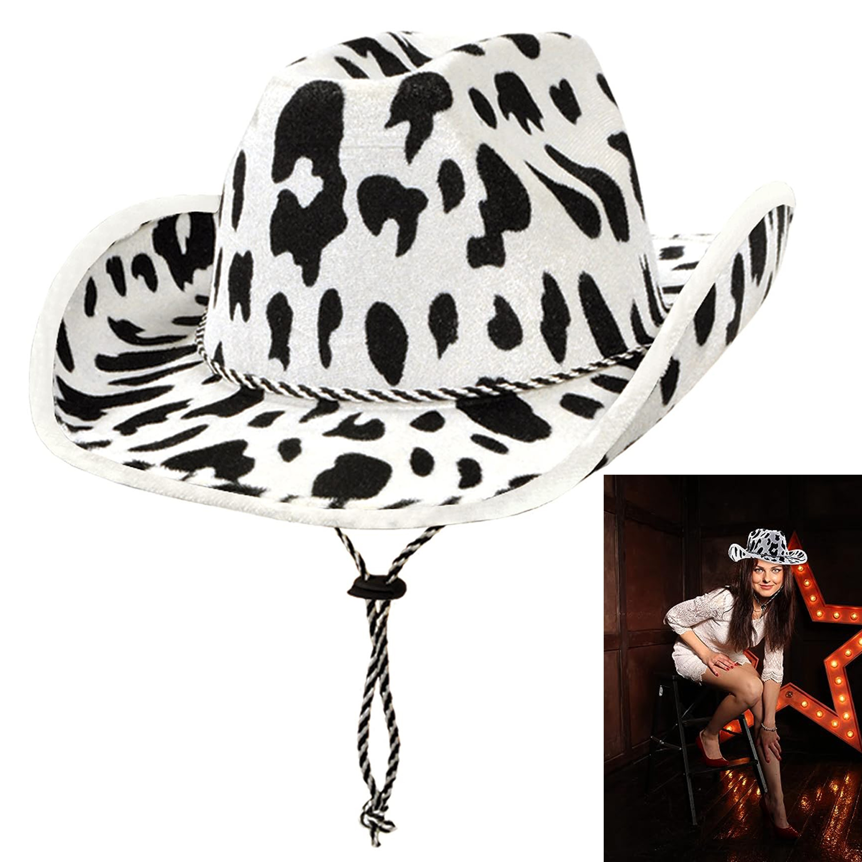 Sombrero cowboy con estampado de vaca