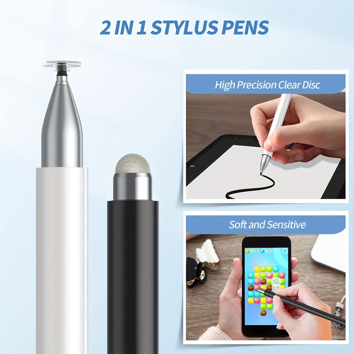 Stylus Pens for iPad Pencil, Capacitive Pen High Sensitivity & Fine Point,  Magnetism Cover Cap, Universal for Apple/iPhone/Ipad