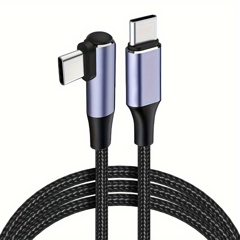 Cable USB C a USB C de 60 W, 1 pie, paquete de 3 unidades de 90 grados tipo  C, cable trenzado corto en ángulo recto USBC cable de carga rápida – Yaxa  Colombia