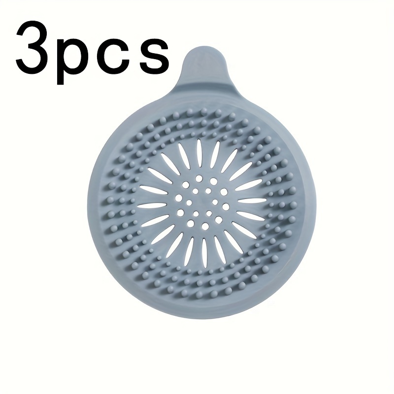 3pcs 3-in-1 Hair Catcher Shower Drain Cover Hair Stopper for