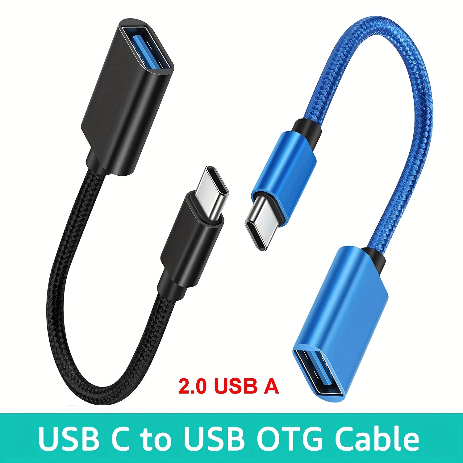 2pcs Micro USB to USB Converter Mini OTG Cable USB OTG Adapter for