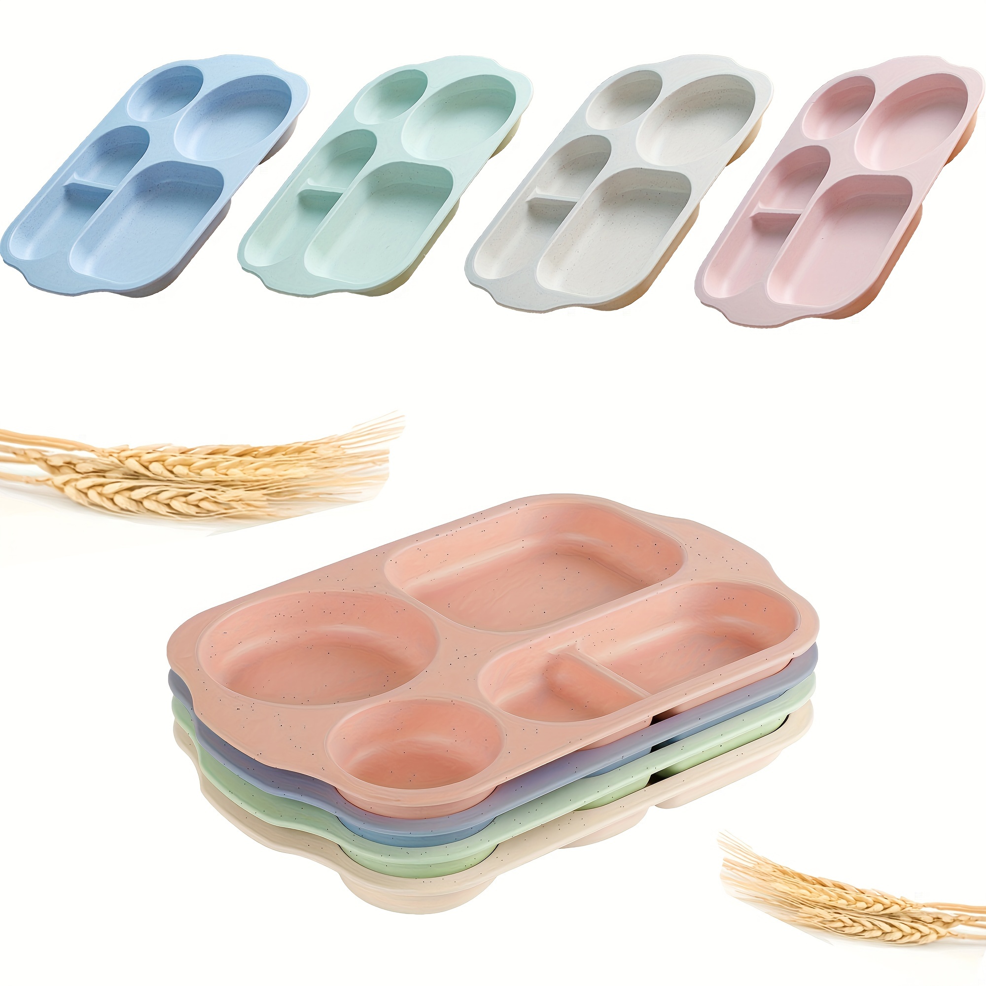 Unbreakable Divided Plates Portion Control Plates Household - Temu