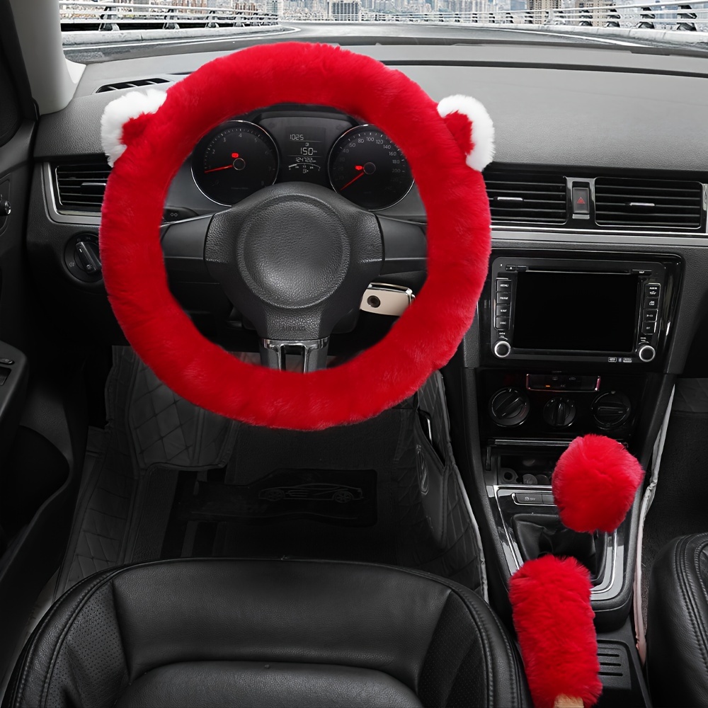 Leather Steering Wheel Cover For Women Cute Car - Temu