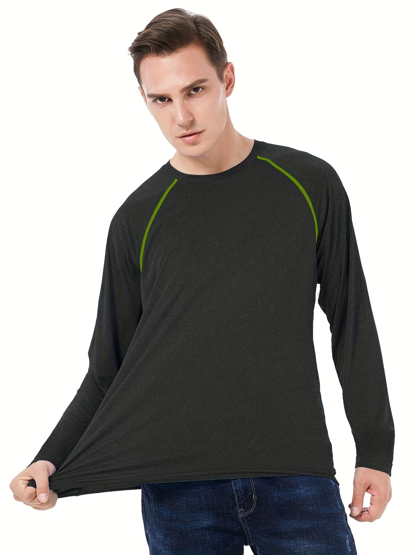 Men's Sunscreen Shirt Raglan Long Sleeve Upf50+ Breathable - Temu