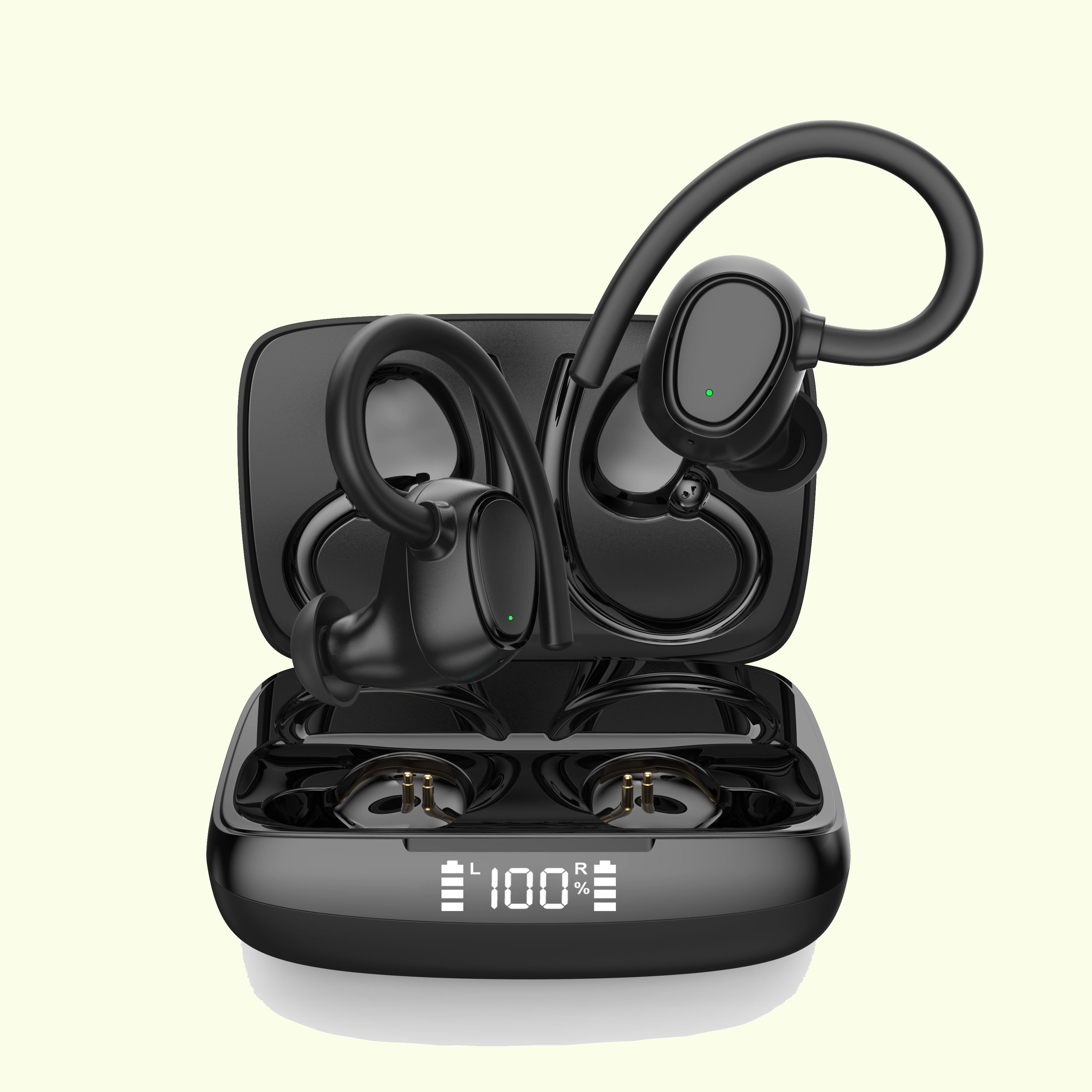 Auriculares inalámbricos Bluetooth 5.2 con micrófono HD integrado, 150  horas de reproducción con funda de carga LED, sonido de graves estéreo