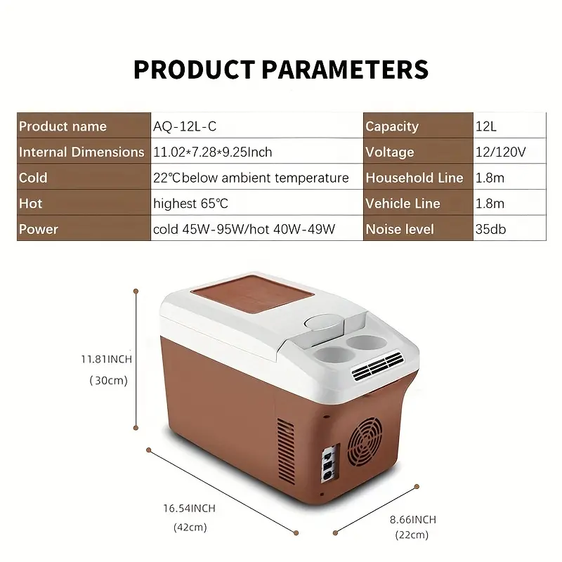 personal thermoelectric cooler warmer 12 liter capacity portable electric car cooler with dc12vac120v and camping use dual use etl listed car refrigerator mini refrigerator cold and warm box makeup box outdoor incubator details 0