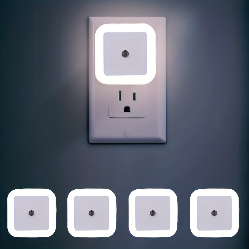 Portable LED Plug-in Night Light Wall Lamp Brightness Bedroom Socket Night  Lamps