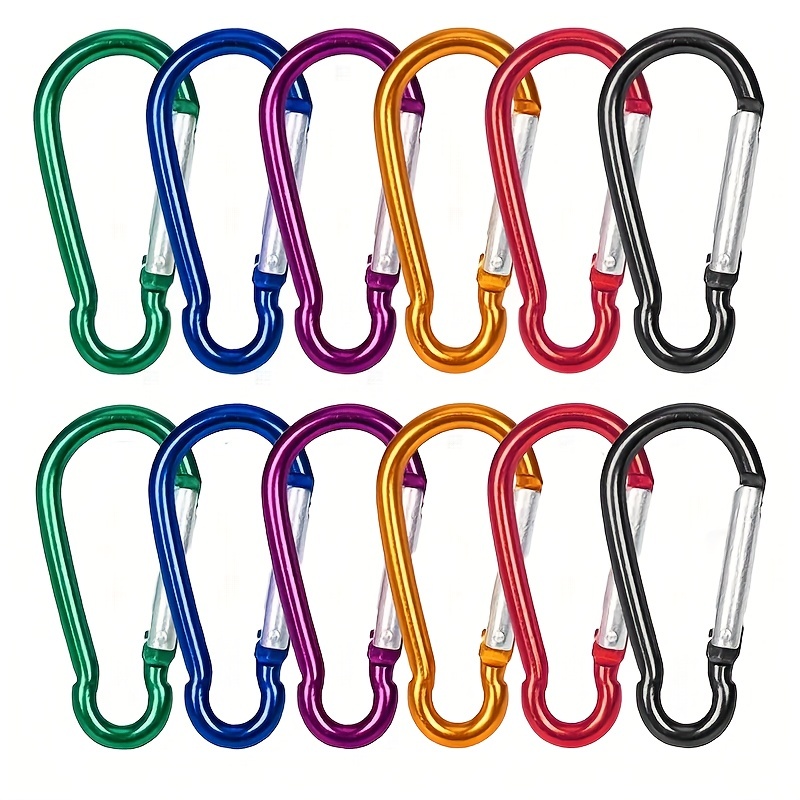 12 Pcs Petit Mousqueton Porte clé, Mousqueton D Crochet Clip Alliage  D'aluminium, Multicolore Petits Mousquetons à Ressort pour