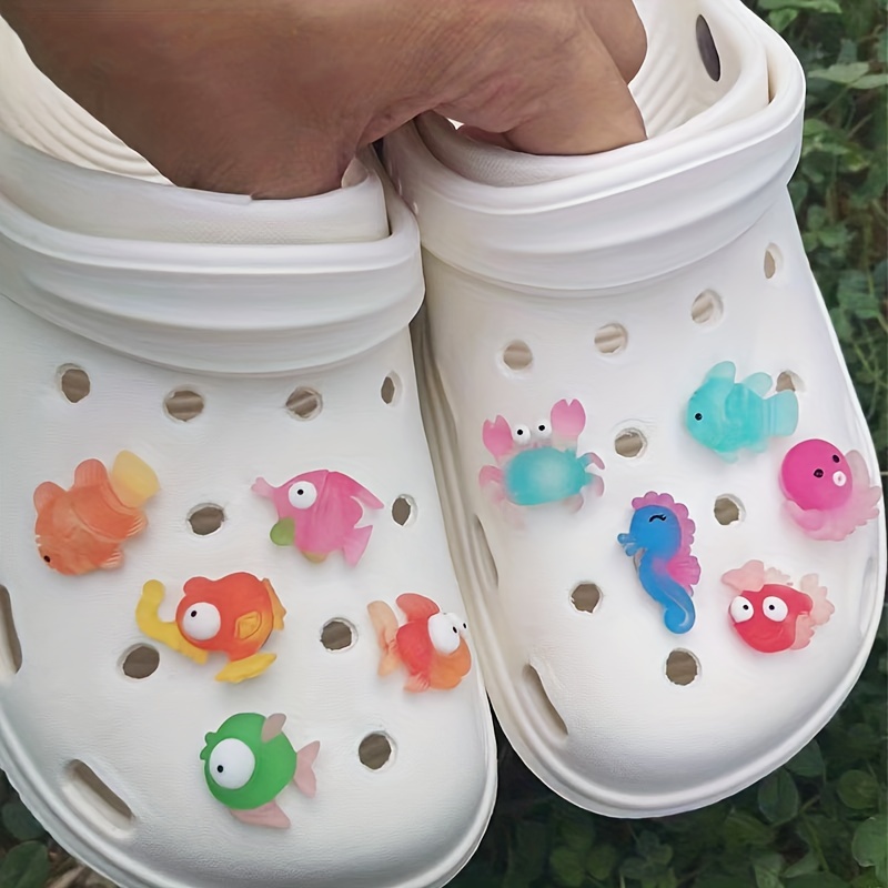 1pc Funny Marine Fish Series PVC Shoe Charms Accessories Fit Clog Pins  Sandals Garden Shoe Decoration