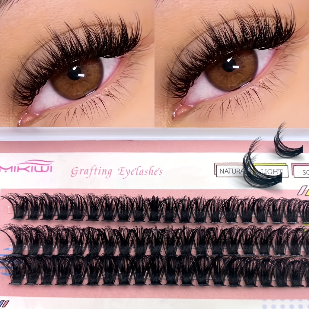 Kit Extensión Pestañas Diy 120pcs Lash Clusters Wispy Fuerte - Temu