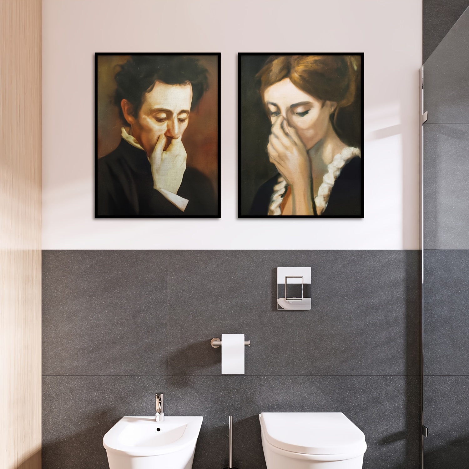 Comprar Póster divertido de Humor para baño, pintura en lienzo con mal  olor, arte de pared en blanco y negro para baño, sala de estar, decoración  del hogar, Cuadros