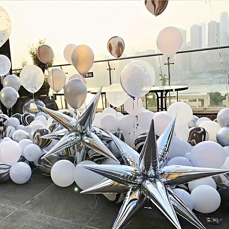 12 Pcs Balloon Excellent Assemble Aluminum Foil Backdrop Point Star Balloon  for Birthday Gold Aluminum Foil