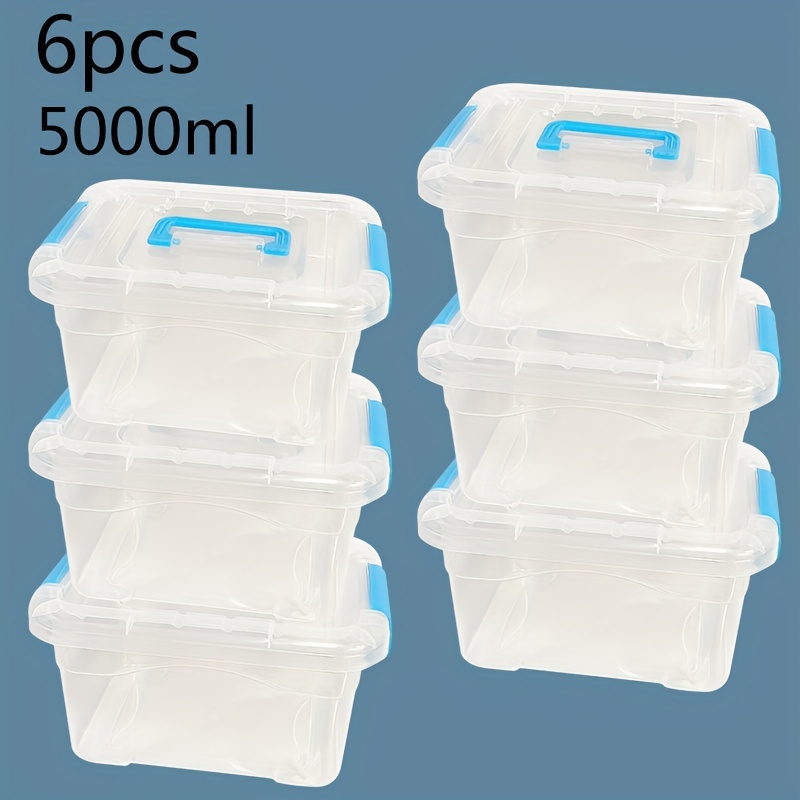 Eease 5pcs Plastic Storage Box with Lid Clear Tabletop Sundry Toy Organizer Container, Size: 20x15x11CM