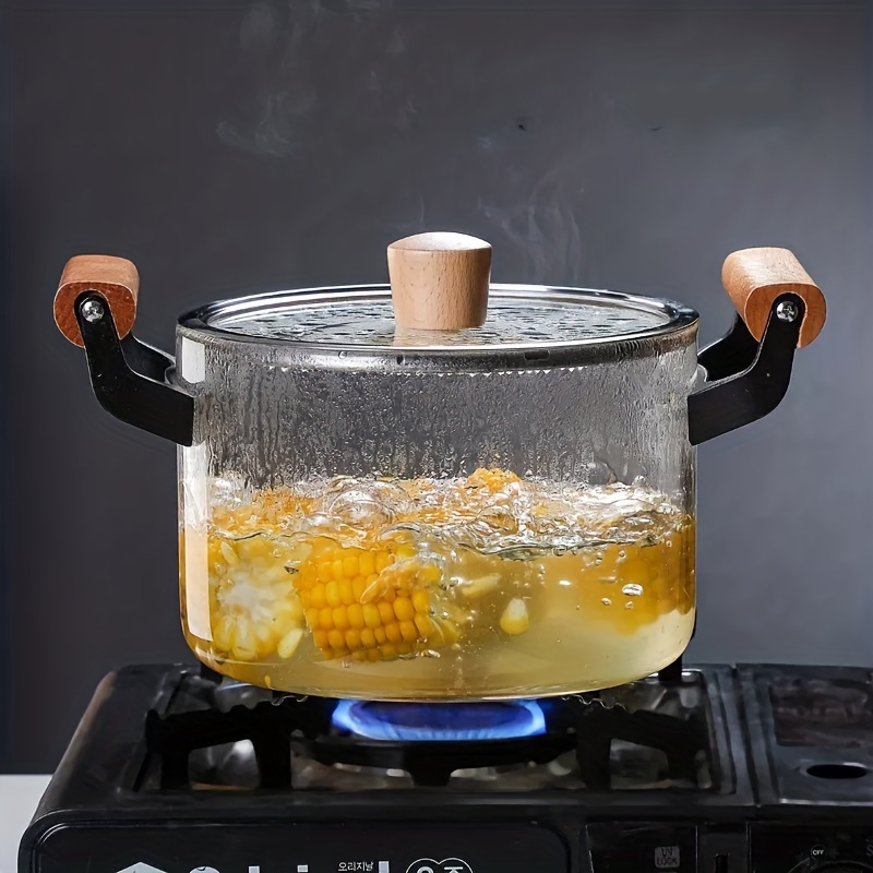 Marmite à haute température, marmite en verre binaurale à haute teneur en  borosilicate résistant à la chaleur, avec couvercle - Cdiscount Maison